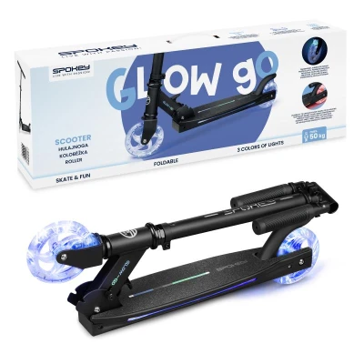 Spokey GO GLOW Svítící koloběžka, kolečka 120 mm