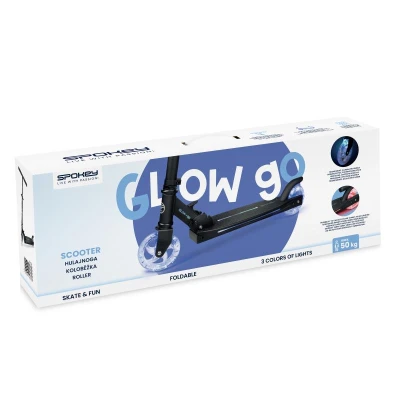Spokey GO GLOW Svítící koloběžka, kolečka 120 mm