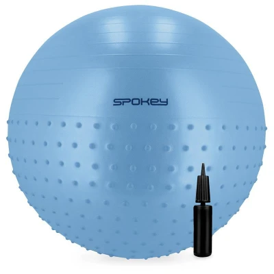 Spokey HALF FIT 2v1 Masážní gymnastický míč, 65 cm, modrý