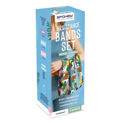 Spokey HOME JUNGLE Sada 3 posilovacích bavlněných gum + obal