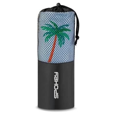 Spokey PALMS Dětská rychleschnoucí osuška s kapucí a zapínáním, 70 x 175 cm, modrá