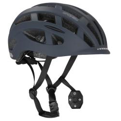 Spokey POINTER PRO Cyklistická prilba pre dospelých s LED blikačkou a blinkrami, 58-61 cm, čierna