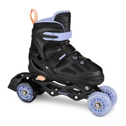 Spokey QUATTRO Korčule 4v1, čierno-fialové