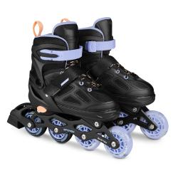 Spokey QUATTRO Korčule 4v1, čierno-fialové