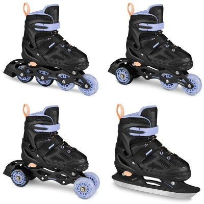 Spokey QUATTRO Brusle 4v1, černo-fialové POUZE EU 30-33 (VÝPRODEJ)