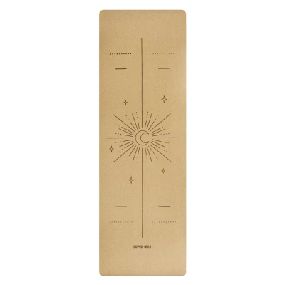 Spokey SAVASANA LUNA Korková jóga podložka, 183 x 61 x 0,4 cm