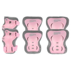Spokey SHIELD 3dílná sada dětských chráničů, růžové