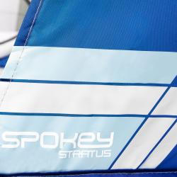 Spokey STRATUS Samorozkládací plážový paravan, UV 40, 195x100x85 cm - bílo-modrý