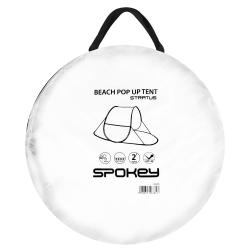 Spokey STRATUS Samorozkládací plážový paravan, UV 40, 195x100x85 cm - bílo-modrý