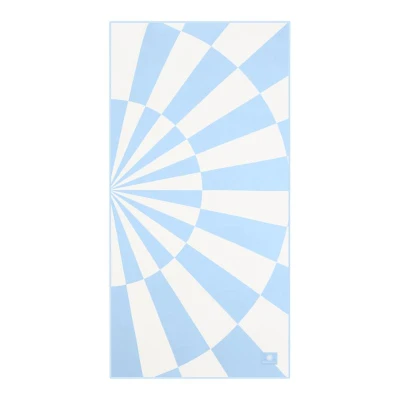 Spokey SUNNY modrá geometrie 80 x 160 cm rychleschnoucí cestovní osuška