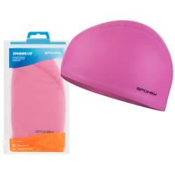 Spokey TORPEDO Textilní plavecká čepice potažená PU, růžová