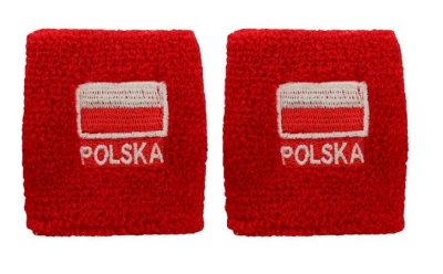 SPORTTEAM Polsko červeno-bílé pletené fanouškovské potítko 2 kusy