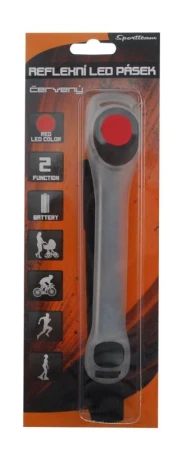 SPORTTEAM Reflexní led pásek červený
