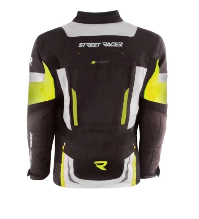 Street Racer Bunda na motorku Hilax černo-šedo-fluo žlutá + sleva 400,- na příslušenství