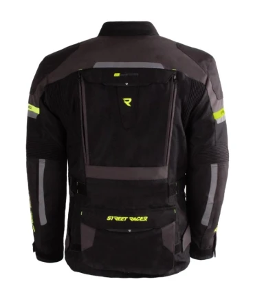 Street Racer Bunda na motorku Rocket černo-šedo-fluo žlutá + sleva 400,- na příslušenství