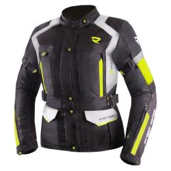 Street Racer Dámská bunda na motorku Hilax černo-šedo-fluo žlutá + sleva 400,- na příslušenství