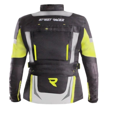 Street Racer Dámská bunda na motorku Hilax černo-šedo-fluo žlutá + sleva 400,- na příslušenství