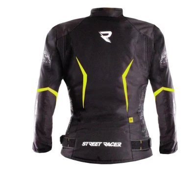 Street Racer Dámská bunda na motorku Rose černo-fluo žlutá + sleva 400,- na příslušenství