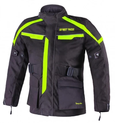 Street Racer Dětská bunda na motorku Drago černo-fluo žlutá POUZE 2XS (VÝPRODEJ) Street Racer Dětská bunda na motorku Drago černo-fluo žlutá POUZE 2XS (VÝPRODEJ)
