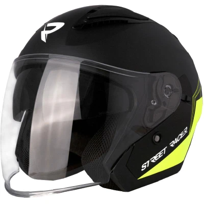 Street Racer otevřená helma Sonic matná černo-fluo žlutá Street Racer otevřená helma Sonic matná černo-fluo žlutá