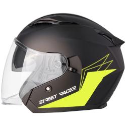 Street Racer otvorená prilba Sonic matná čierno-fluo žltá