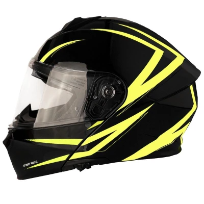 Street Racer Vyklápěcí helma Fury černo-fluo žlutá + sleva 300,- na příslušenství