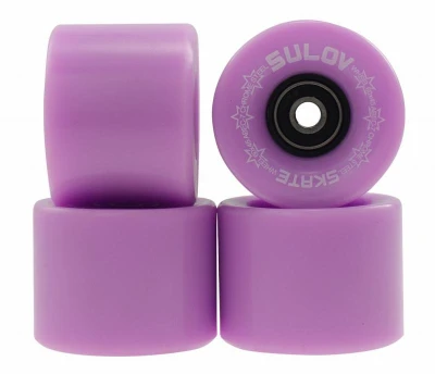 SULOV Pastel Purple 60 x 45 mm 85A sada 4 ks koleček pro penny board s ložisky ABEC-7 chrome