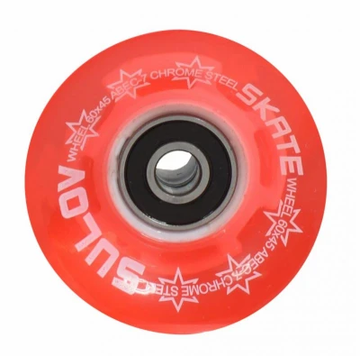 SULOV Pink Transparent Light 60x45mm 85A kolečka na penny board (sada 4 ks s ložisky Abec-7 chrome)