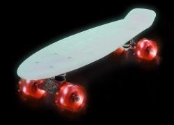 Sulov Penny board 22[34] Burn Rider růžový fosforeskující blikající kolečka