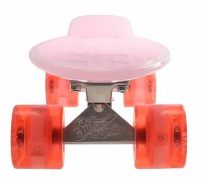 Sulov Penny board 22[34] Burn Rider růžový fosforeskující blikající kolečka