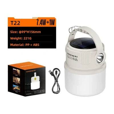 Superfire T22 béžová kempingová lampa