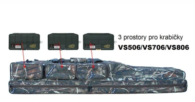 SURETTI Obal na pruty tříkomorový 135cm Camo
