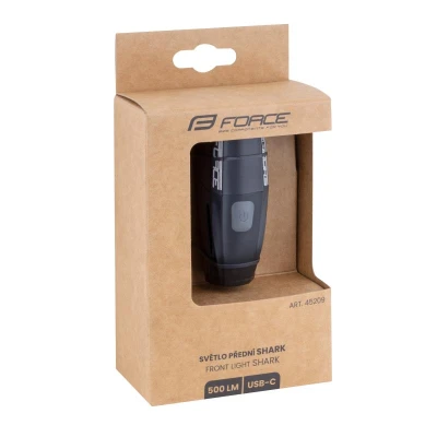 Force Světlo přední SHARK 500LM USB, černé