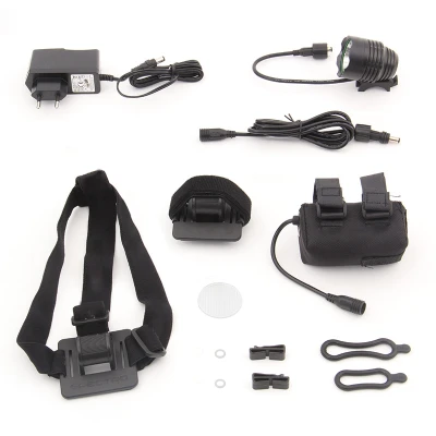 Světlo přední SET / čelovka / světlo na přilbu CREE 1 černé