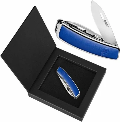 Swiza D03 Leather Blue luxusní kapesní nůž