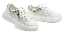 T. Sokolski T.Sokolski W26-658 bílo zlaté dámské polobotky na platformě