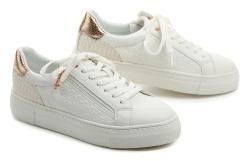 Tamaris 1-23736-42 biele dámske poltopánky so zlatoružovým prvkom