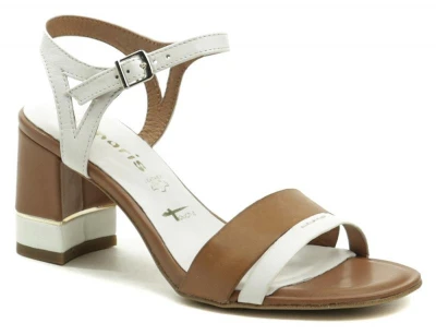 Tamaris 1-28033-24 bílo hnědé dámské sandály Tamaris 1-28033-24 bílo hnědé dámské sandály