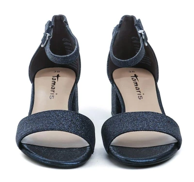 Tamaris 1-28295-42 navy glam dámské sandály na podpatku