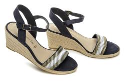 Tamaris 1-28329-42 navy dámské sandály na klínku