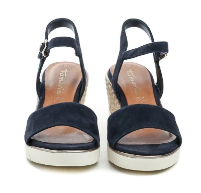 Tamaris 1-28360-44 navy dámské sandály na klínku
