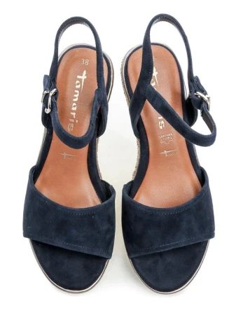 Tamaris 1-28360-44 navy dámské sandály na klínku