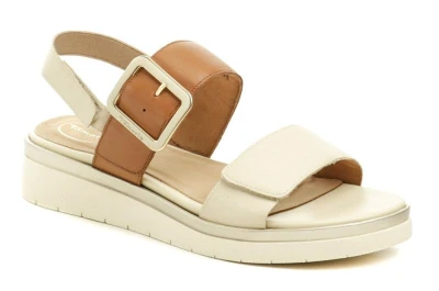 Tamaris Comfort 8-58706-42 béžovo hnědé dámské nadměrné sandály Tamaris Comfort 8-58706-42 béžovo hnědé dámské nadměrné sandály