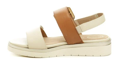 Tamaris Comfort 8-58706-42 béžovo hnědé dámské nadměrné sandály