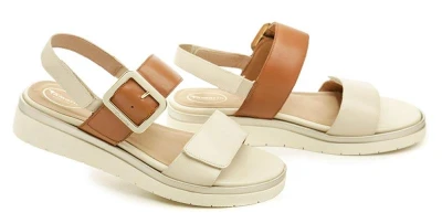 Tamaris Comfort 8-58706-42 béžovo hnědé dámské nadměrné sandály
