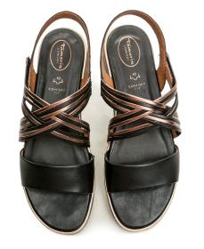 Tamaris Comfort 8-58707-42 černé dámské nadměrné sandály