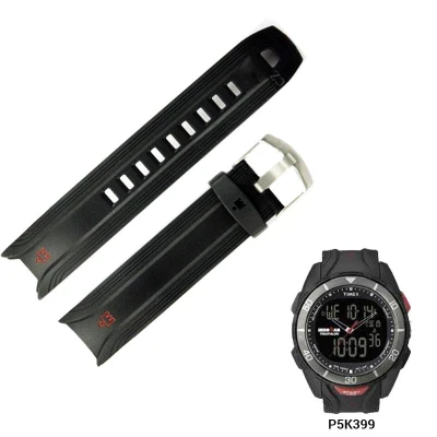 Timex Timex originální gumový řemínek černý Timex Timex originální gumový řemínek černý