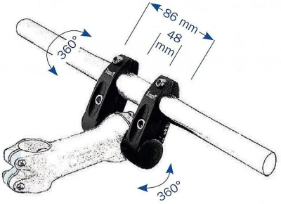 Tranz-x Nástavec řidítek Stavitelný 25.4mm