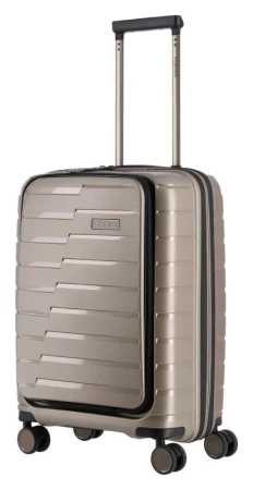 Travelite Air Base 4w S Front pocket Champagne kufr + kosmetická taštička zdarma