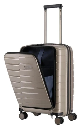Travelite Air Base 4w S Front pocket Champagne kufr + kosmetická taštička zdarma